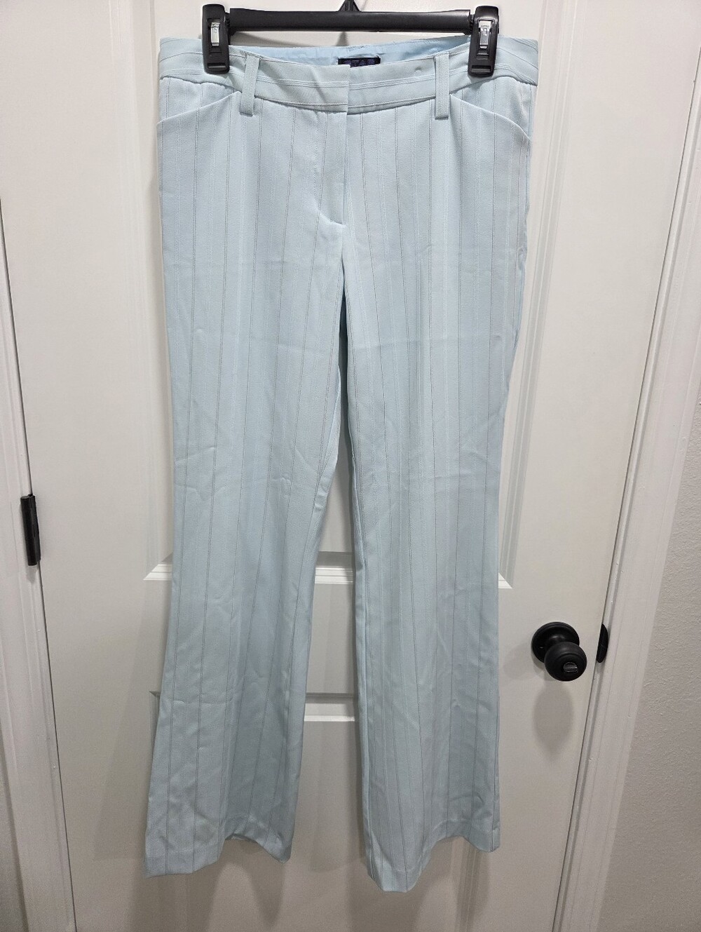 VTG Star City Y2K Blue Pinstripe Flare Trousers